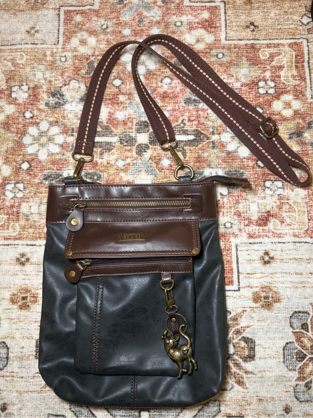 Chala Gemini 3 in 1 Crossbody Bag with Playful Cat Charm
